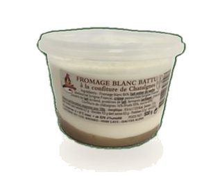 Fromage Blanc Battu et Confiture de Chataigne Conditionné en pots en plastique